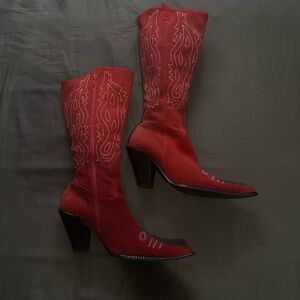 Steve Madden western Red Heeled Boots
